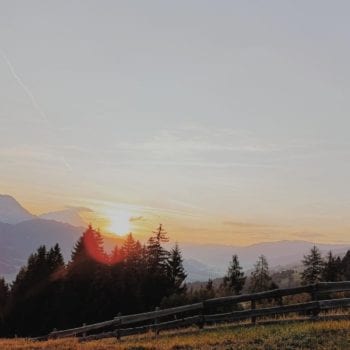 Aussicht-Prenner Alm-Hauser-Kaibling-Abendstimmung